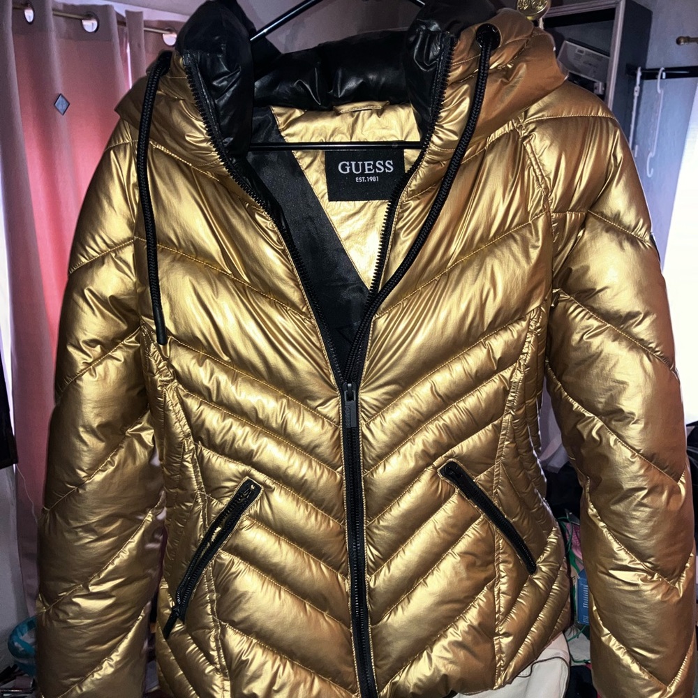 Brand new guess jacket gold size medium